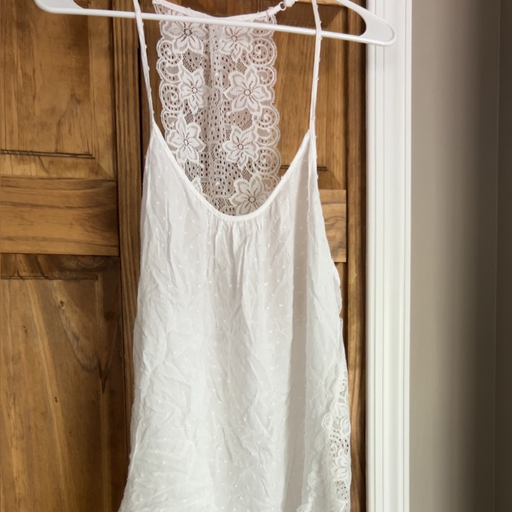 White Lace Detail Sleeveless night top